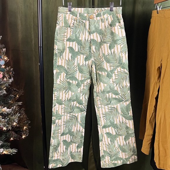 Show Me Your MuMu Pants - Show Me Your Mumu Cropped Hawn Trouser Bamboo Palm Pattern Size 29